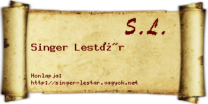 Singer Lestár névjegykártya